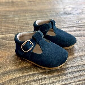 Barefoot Shoes Real Leather Suede Navy Mary Janes Baby Girl 3-6m Monkey Feet USA